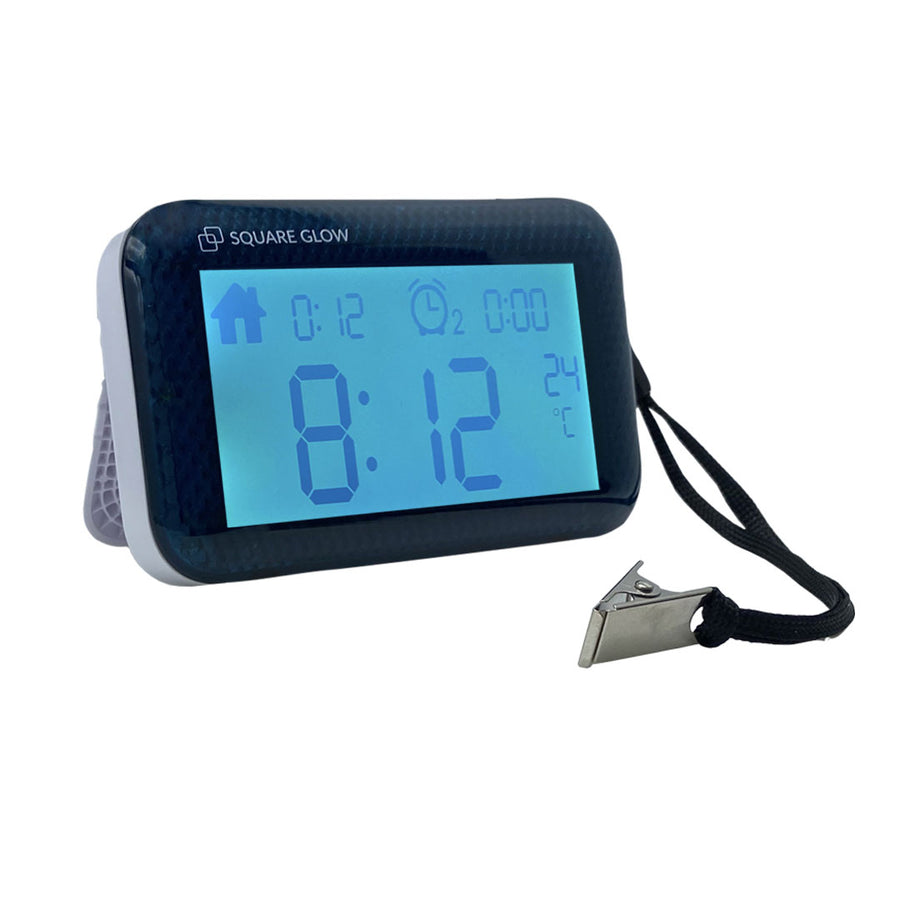 SquareGlow Travel Clock - Powerful Vibrating Alarm for Heavy Sleepers