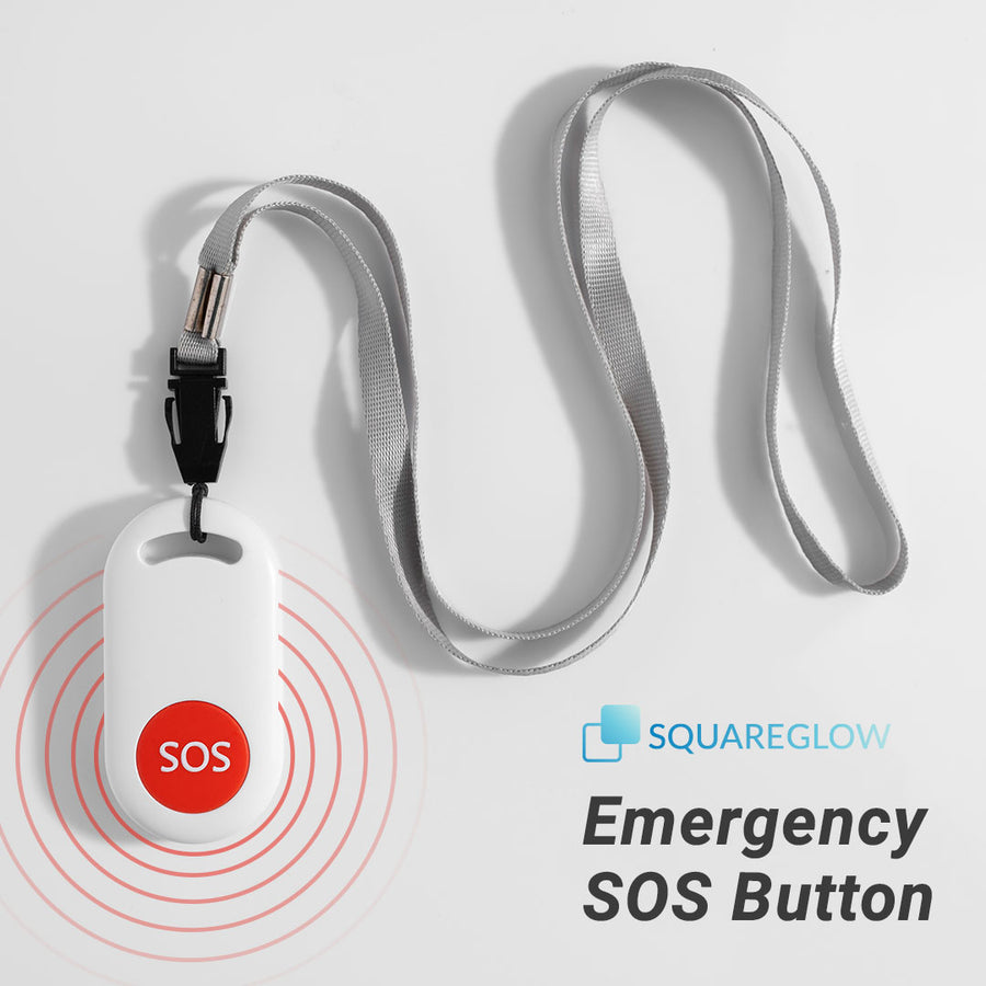 SquareGlow Emergency SOS Button - Wireless Instant Help Notification